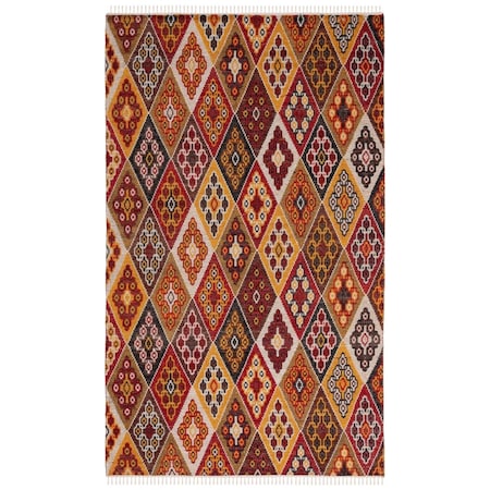Safavieh 5 x 8 ft. Kilim Bohemian & Global Flat Weave Rectangle Rug Red & Gold KLM726Q-5